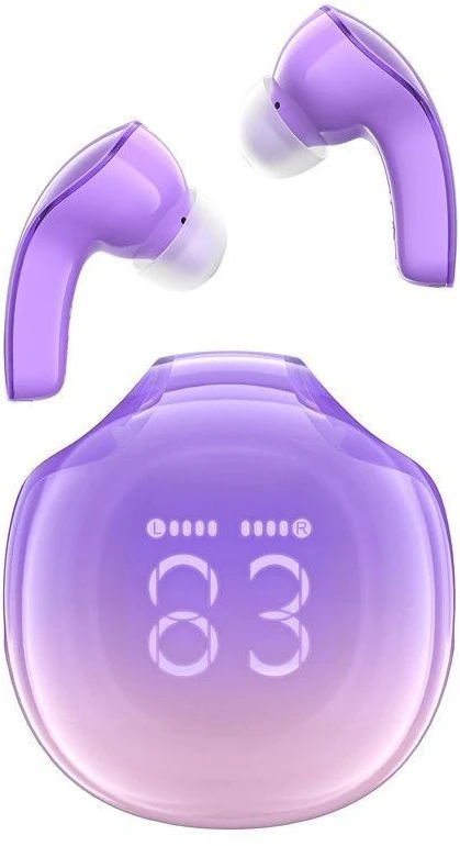 Ausinės TWS Acefast T9, Bluetooth 5.3, IPX4 (vynuogių violetinė)