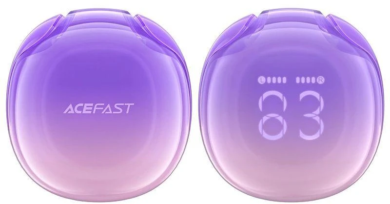 Ausinės TWS Acefast T9, Bluetooth 5.3, IPX4 (vynuogių violetinė)