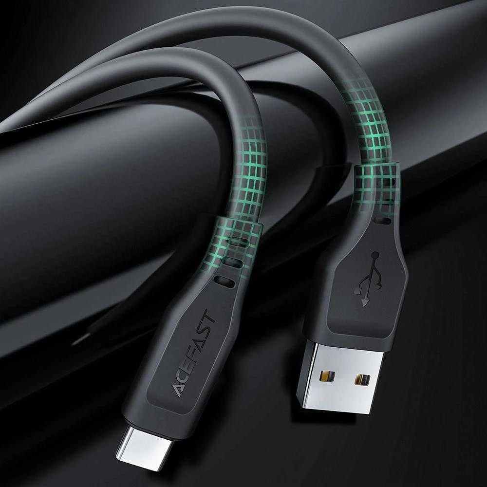 USB į USB-C Acefast C3-04 kabelis, 1.2 m (baltas)