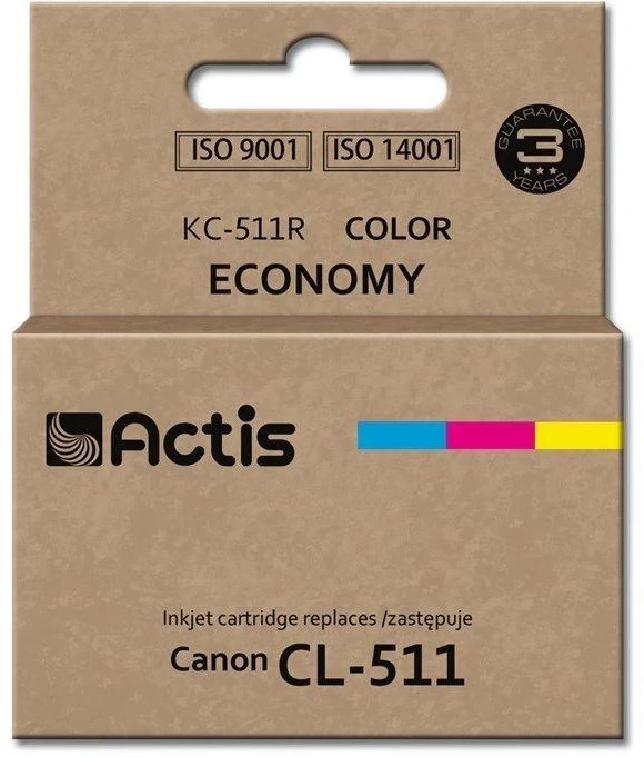 Rašalo Kasetė - Actis KC-511R Pakeitimas Canon CL-511 12 ml Spalvota