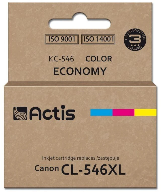 Rašalo kasetė - Actis KC-546 suderinama su Canon CL-546XL Supreme, 15 ml, 180 puslapių, magenta, mėlyna, geltona