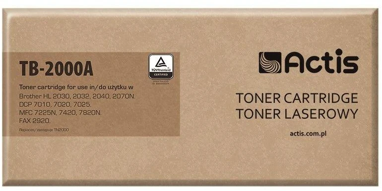 Actis Toneris - Brother TN-2000A, 2500 Puslapių, Juodas