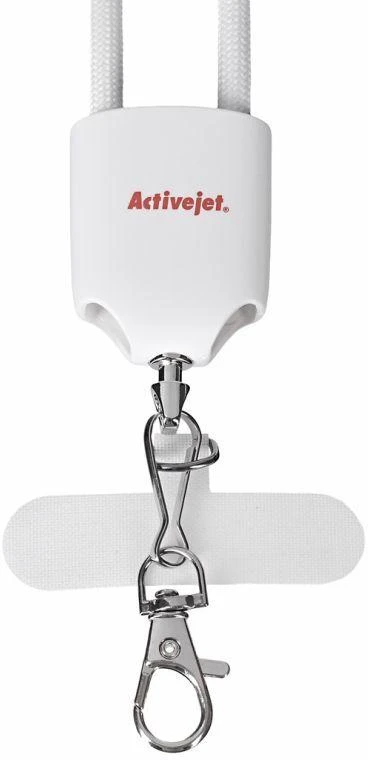 Activejet virvelė su 3 viename įkrovimo laidu, baltas. Galuose įvairios jungtys: USB-C, „Lightning“ adapteris, USB-A
