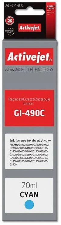 Rašalo Kasetė - Activejet AC-G490C Mėlyna 70ml