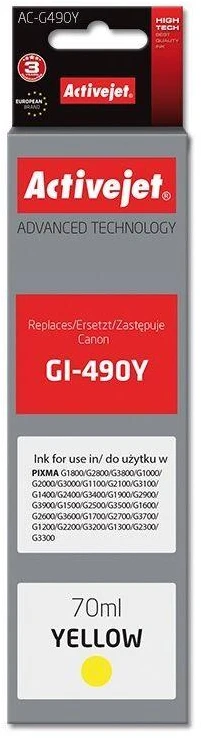 Rašalo Kasetė - Activejet AC-G490Y, Geltona