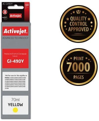 Rašalo Kasetė - Activejet AC-G490Y, Geltona