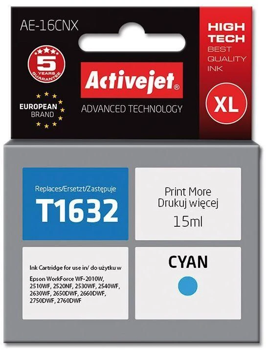 Rašalo Kasetė - Activejet AE-16CNX 15ml Mėlyna