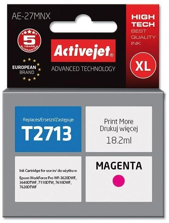 Rašalo Kasetė - Activejet AE-27MNX, Raudona, 18 ml