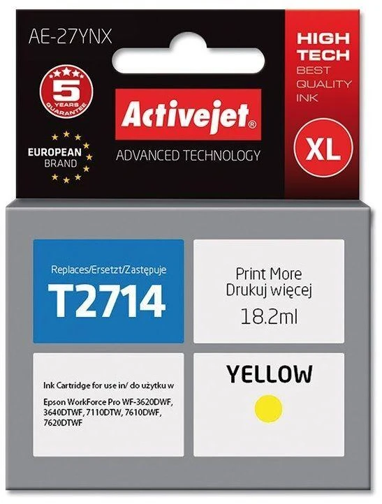 Rašalo Kasetė - Activejet AE-27YNX, Geltona