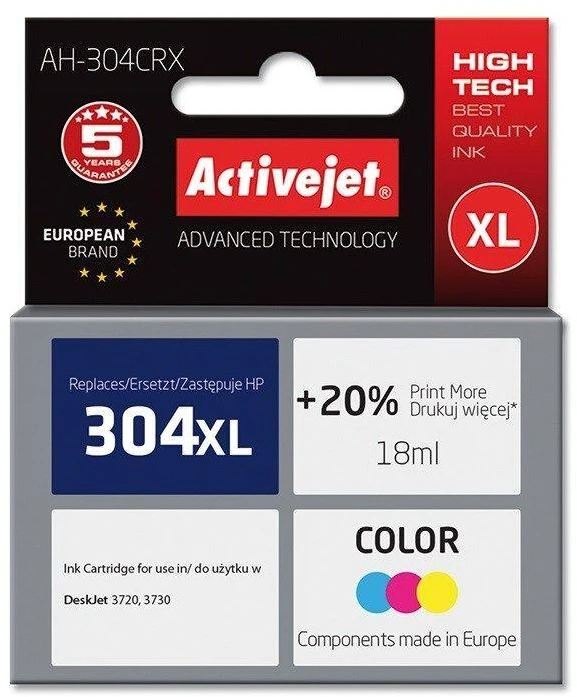 Rašalo Kasetė - Activejet AH-304CRX 18ml 400 puslapių Spalvota