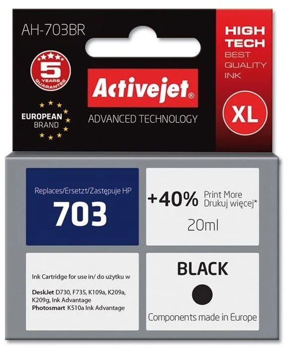 Rašalo Kasetė - Activejet Ah-703br 20ml Juoda