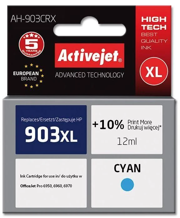 Rašalo Kasetė - Activejet AH-903CRX Premium Mėlyna 12 ml