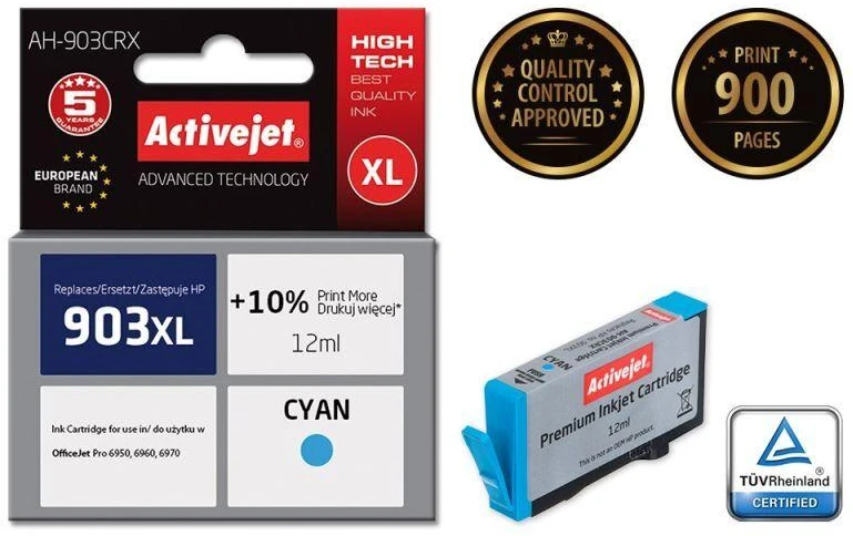 Rašalo Kasetė - Activejet AH-903CRX Premium Mėlyna 12 ml