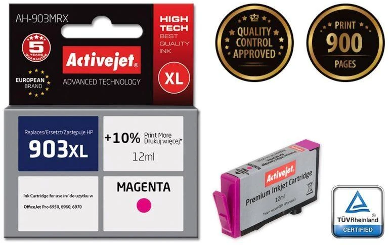 Spausdintuvo Rašalo Kasetė - Activejet AH-903MRX Raudonas 12 ml Premium