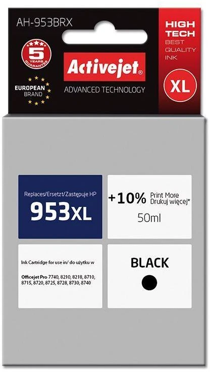 Spausdintuvo Rašalas - Activejet AH-953BRX, 50 ml Juodas