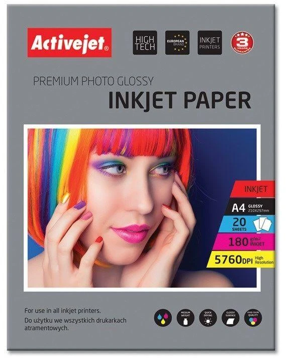 Activejet Blizgus popierius AP4-180G20 (A4; 20 vnt.)