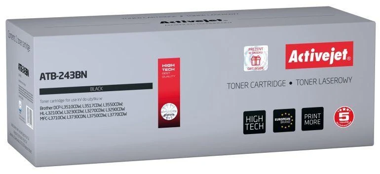 Toneris Activejet ATB-243BN (pakaitinis Brother TN-243BK, Supreme, 1000 puslapių, juodas)
