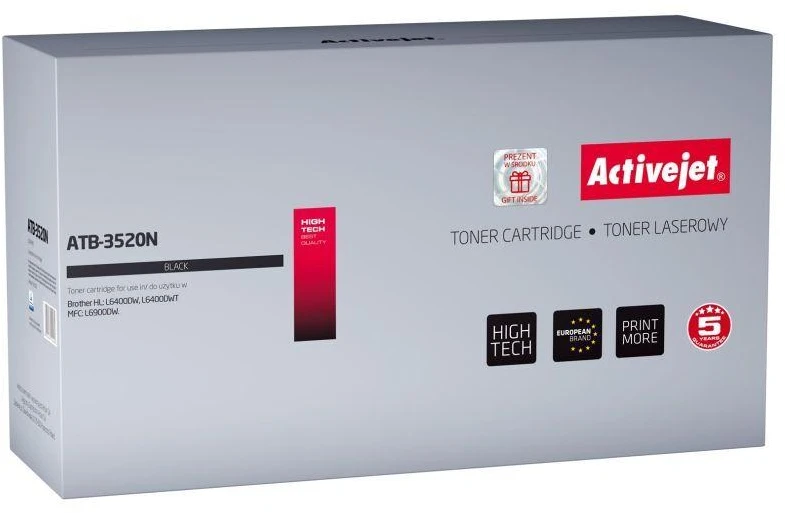 Toneris Activejet ATB-3520N (pakaitinis Brother TN-3520, Supreme, 20000 puslapių, juodas)