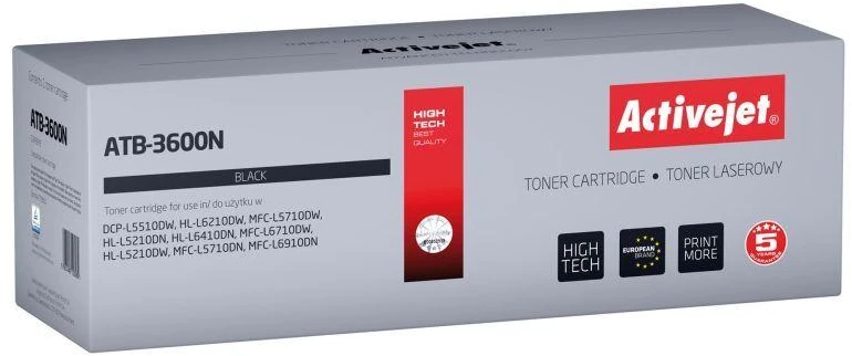 Activejet ATB-3600N Toneriai Brother spausdintuvams; Pakaitinis Brother TN3600; Aukščiausias; 3000 puslapių; juodas)