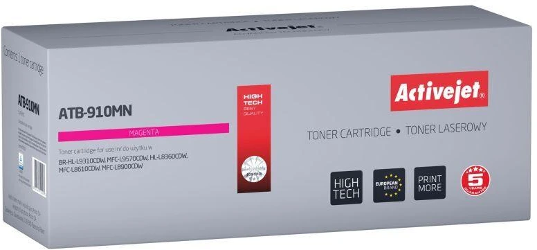Tonerio Kasetė - Activejet ATB-910MN Pakaitinis Brother TN-910M; 9000 Puslapių; Magenta