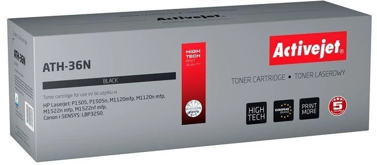 Toneris - Activejet ATH-36N Suderinamas su HP 36A / Canon CRG-713 Juodas