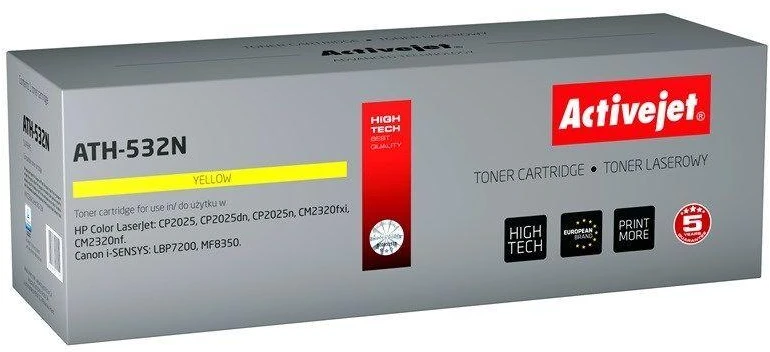 Toneris ActiveJet ATH-532N | Geltona | 2800 psl. | HP CC532A (304A), „Canon CRG“.