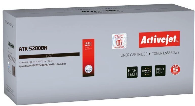 Tonerio Kasetė - Activejet ATK-5280BN (Kyocera Pakaitalas TK-5280K; Supreme; 13000 Puslapių; Juoda)