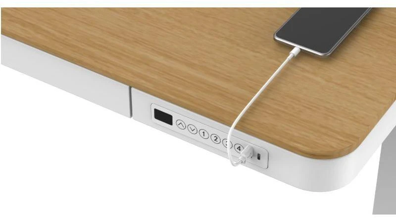 „Activejet“ stalas su elektriniu aukščio reguliavimu 140x70 ET119W-C baltas/ąžuolas