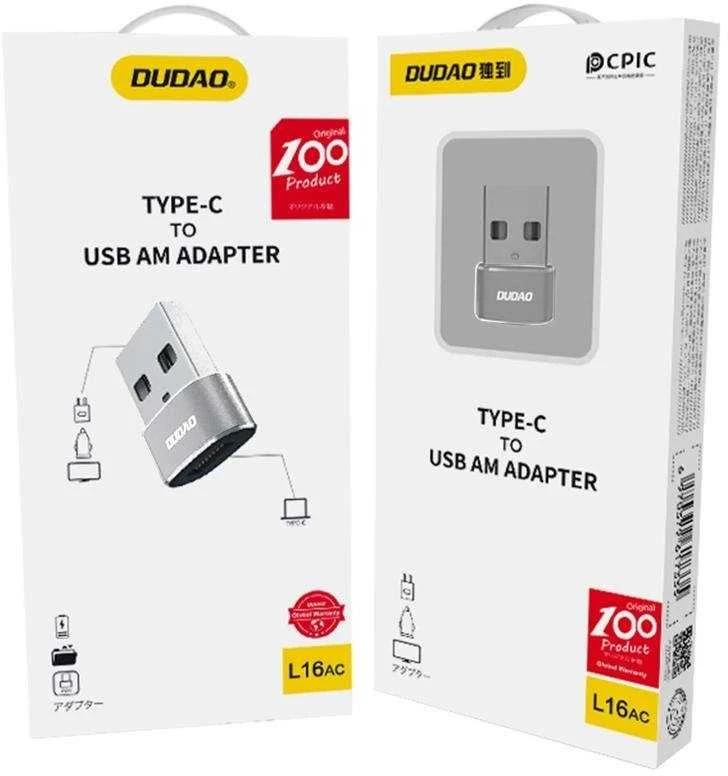 Adapteris Dudao L16AC USB-C prie USB (juodas)