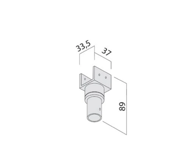 Adapteris, skirtas LED šviečiančio kabelio XLOOP 18MM montavimui į XFORT bėgelį, juodas, FRT51AD18 SBK