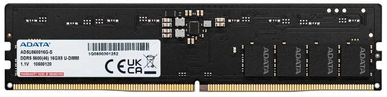 ADATA Premier 16 GB atminties modulis, 1 x 16 GB DDR5, 288 kontaktų DIMM