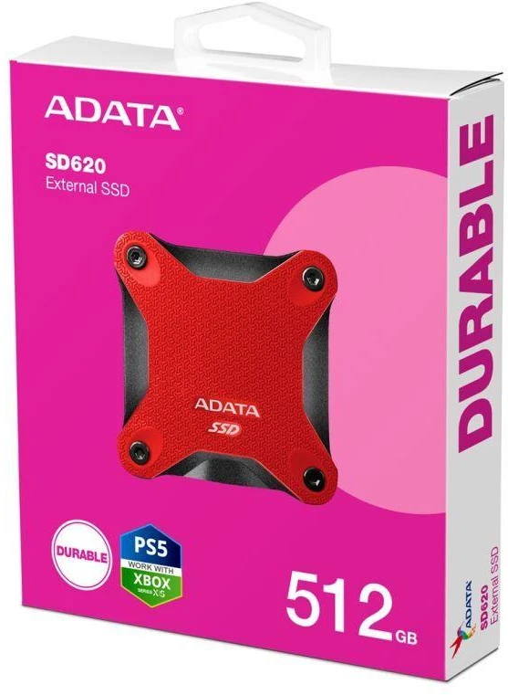 Ausinės ADATA SSD SD620 512GB, raudonas