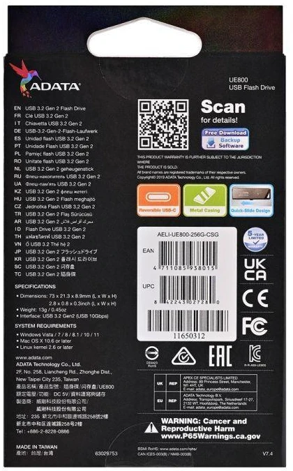 USB laikmena Adata Elite UE800 256GB USB 3.2