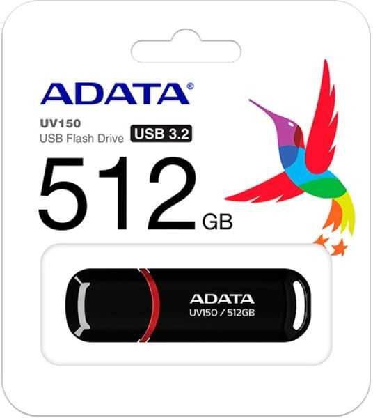 ADATA | USB atmintinė | UV150 | 512 GB | USB A tipo | Juodas