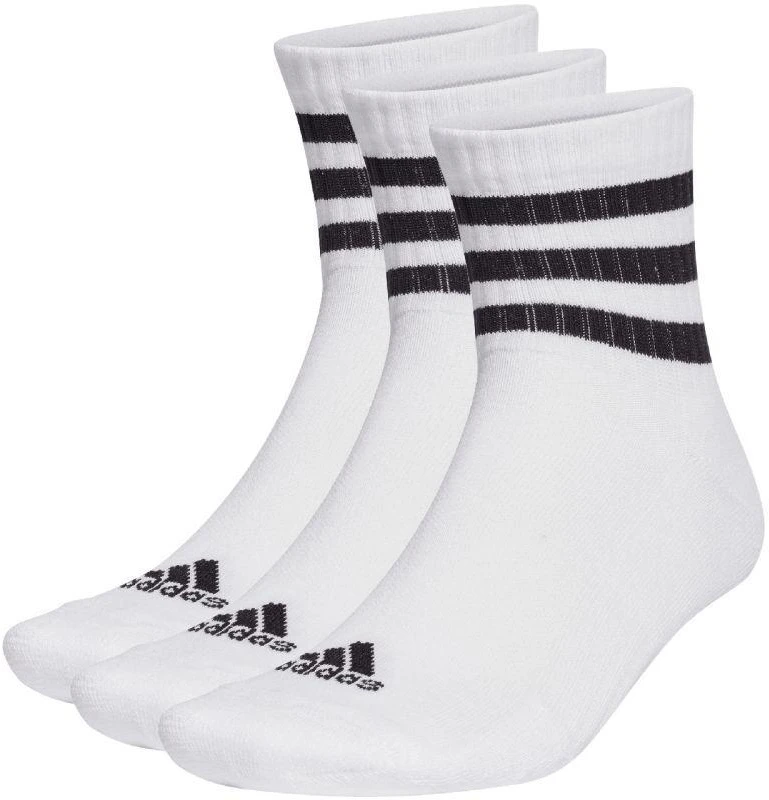 Adidas 3 dryžučių sutvirtintos sportinės vidutinio aukščio kojinės, 3 poros, HT3456