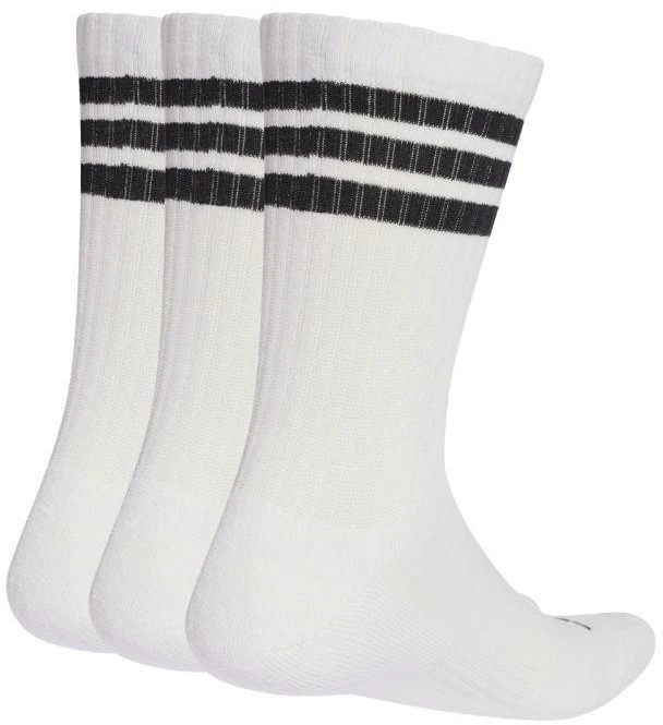 Adidas 3 Dryžuotos Sustiprintos Sportinės Kojinės, 3 poros, baltos ir juodos JZ0532