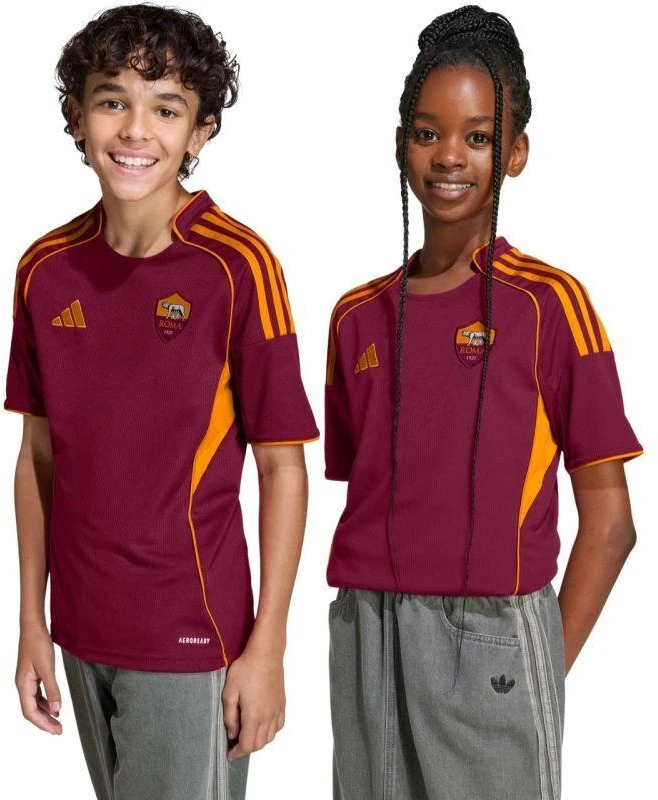 adidas AS Roma 25/26 namų bordo spalvos vaikiški marškinėliai JX2613