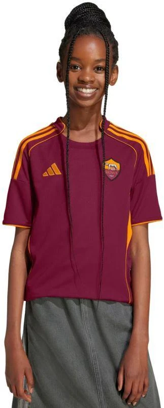 adidas AS Roma 25/26 namų bordo spalvos vaikiški marškinėliai JX2613