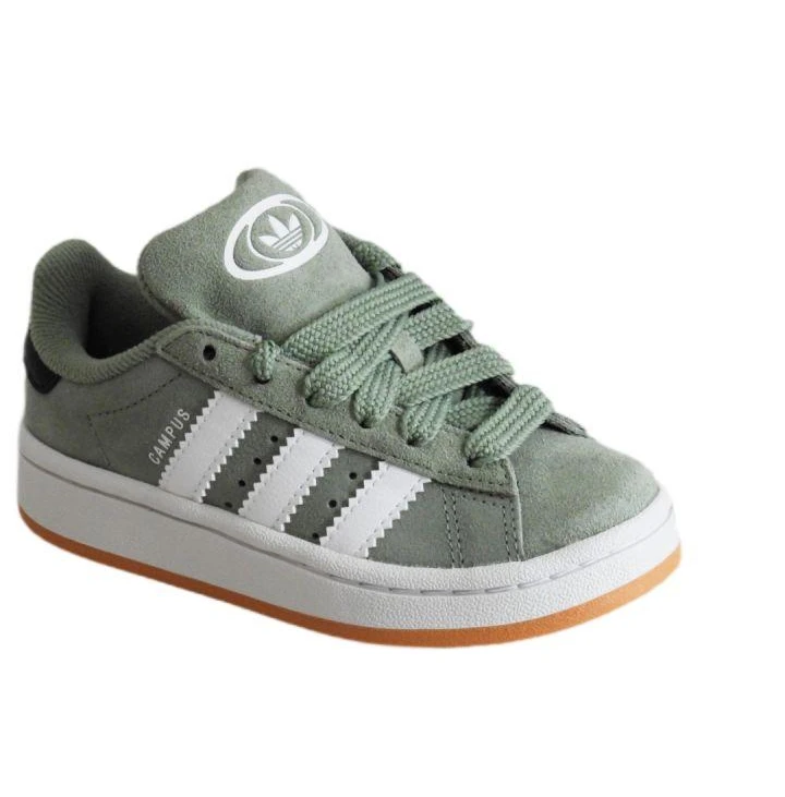 Adidas Campus 00s Sidabriškai žalia/Debesų balta vaikiški sportiniai bateliai - JP5509