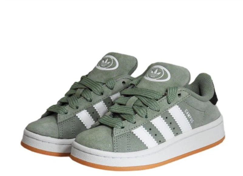 Adidas Campus 00s Sidabriškai žalia/Debesų balta vaikiški sportiniai bateliai - JP5509