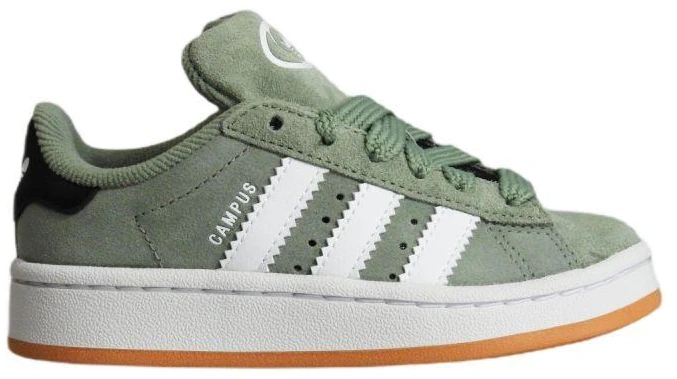 Adidas Campus 00s Sidabriškai žalia/Debesų balta vaikiški sportiniai bateliai - JP5509