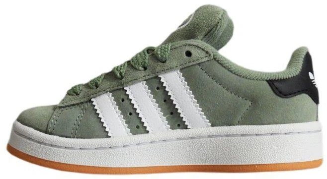 Adidas Campus 00s Sidabriškai žalia/Debesų balta vaikiški sportiniai bateliai - JP5509