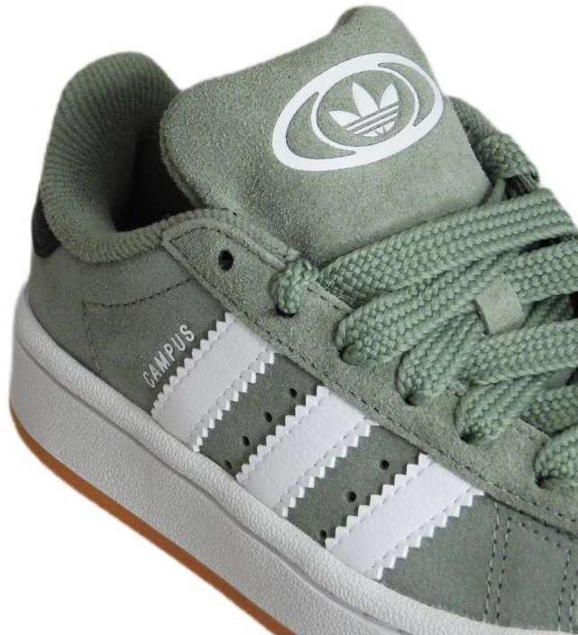 Adidas Campus 00s Sidabriškai žalia/Debesų balta vaikiški sportiniai bateliai - JP5509