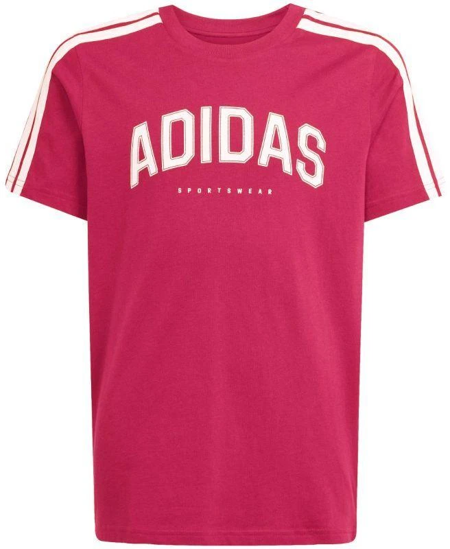 adidas Codes Kolegijos stiliaus grafiniai marškinėliai vaikams rožiniai KA9764