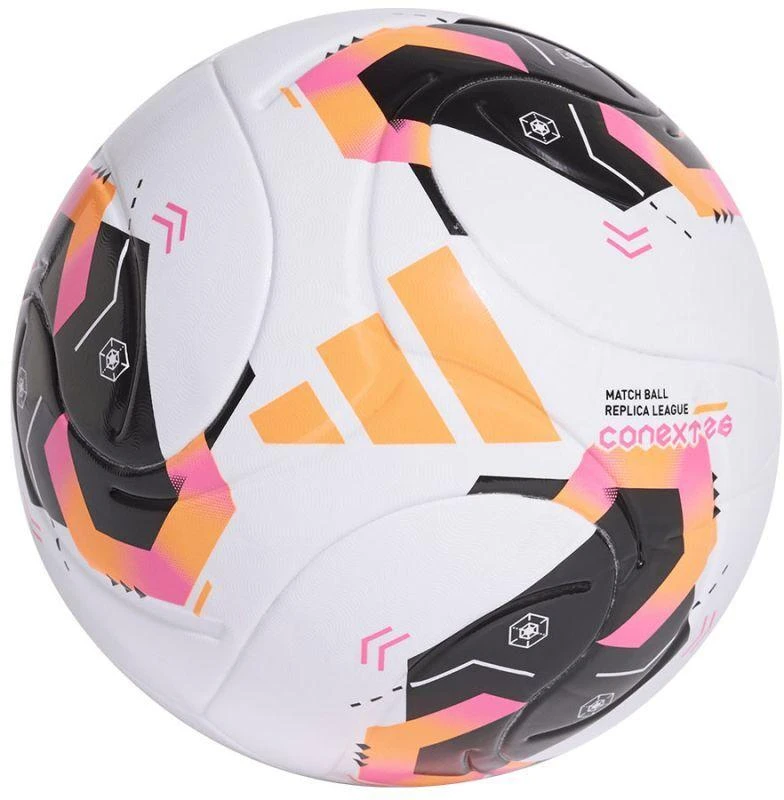 adidas Conext 26 Lygos futbolo kamuolys, baltos, juodos ir oranžinės spalvos KE5865