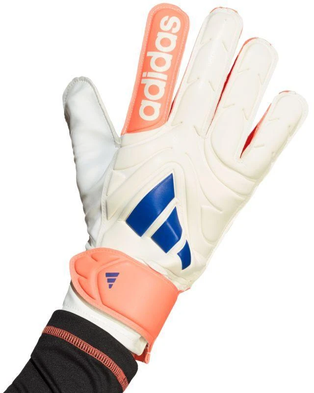 adidas Copa Glove Club futbolo vartininko pirštinės, baltos ir oranžinės JN5339
