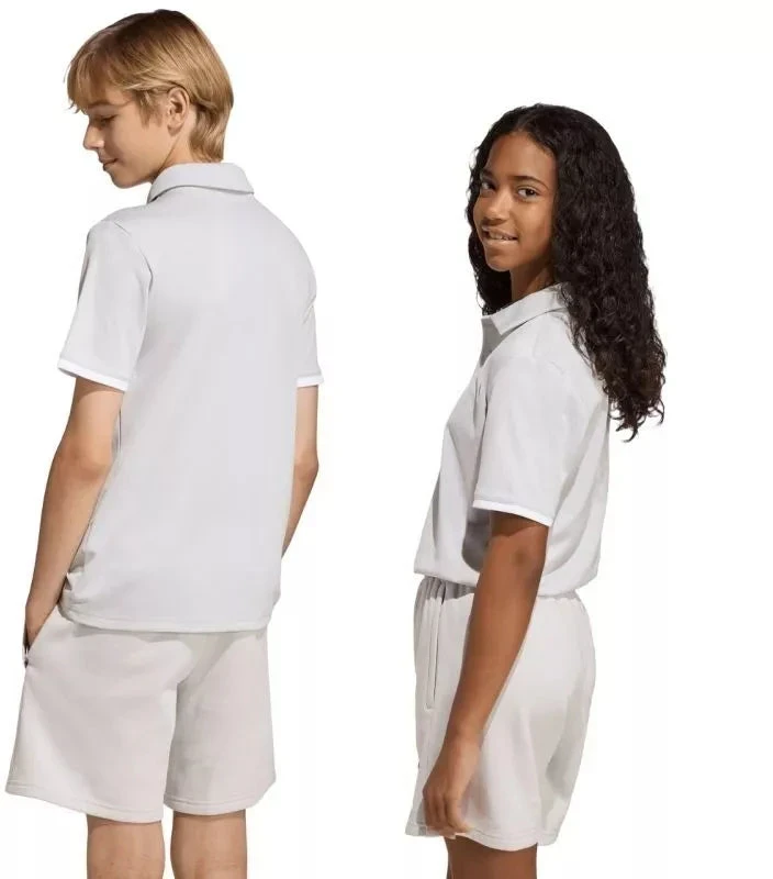 adidas Entrada 26 Polo šviesiai pilki vaikiški marškinėliai JZ6628