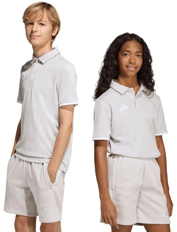 adidas Entrada 26 Polo šviesiai pilki vaikiški marškinėliai JZ6628