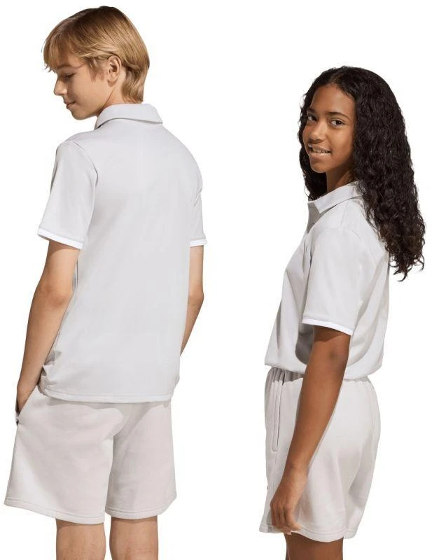 adidas Entrada 26 Polo šviesiai pilki vaikiški marškinėliai JZ6628