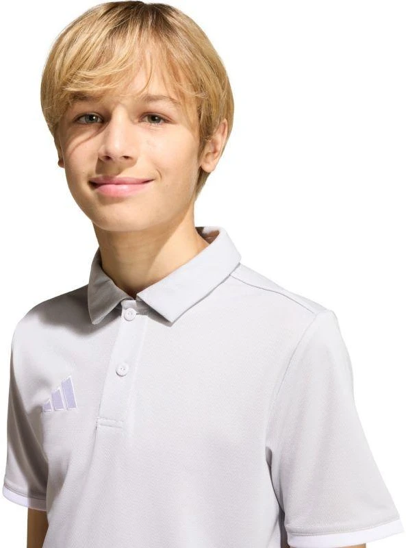 adidas Entrada 26 Polo šviesiai pilki vaikiški marškinėliai JZ6628